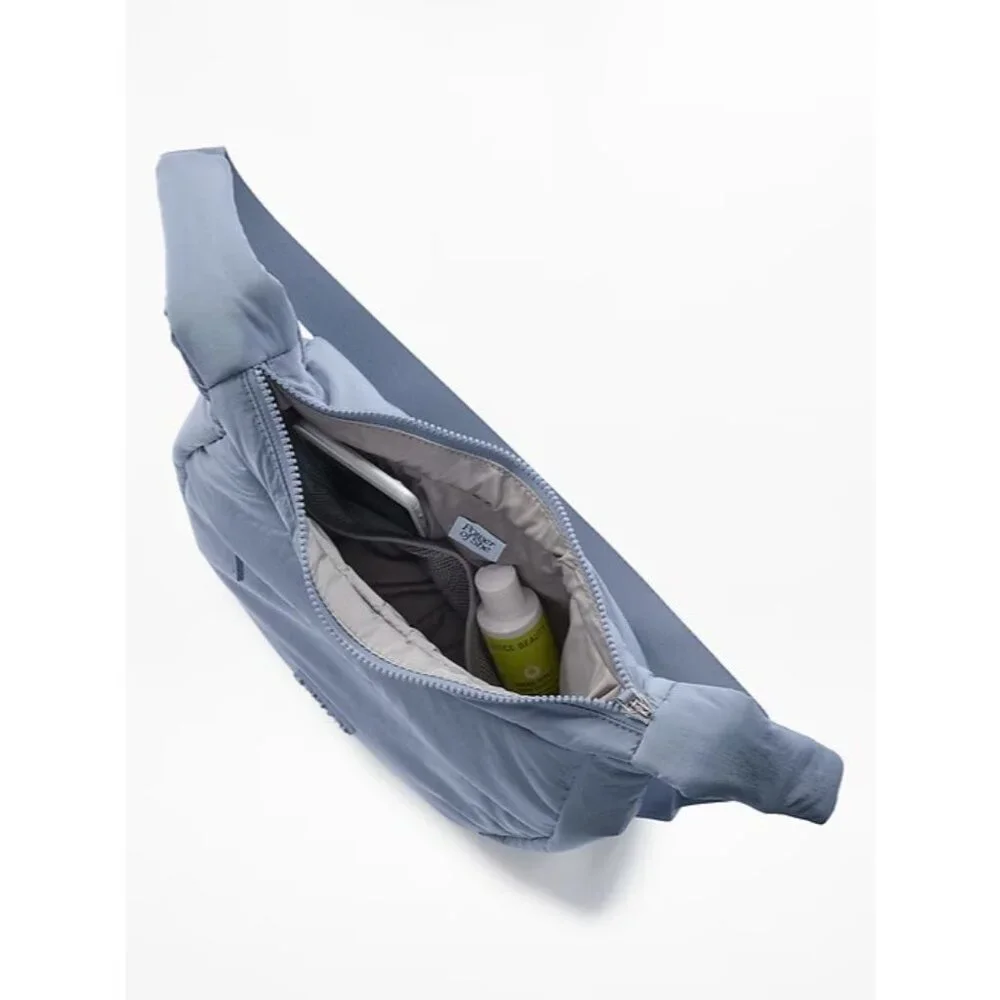 Athleta All About Sheen Small Crossbody Hobo Bag Blue Star